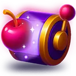 Cylindre violet d'un slot orné d'une cerise